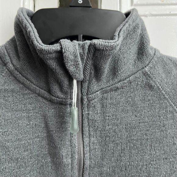 Cuffy’s Cape Cod Gray 1/4 Zip Mock Neck Long Sleeve Warm Fleece Sweater S - Picture 2 of 6